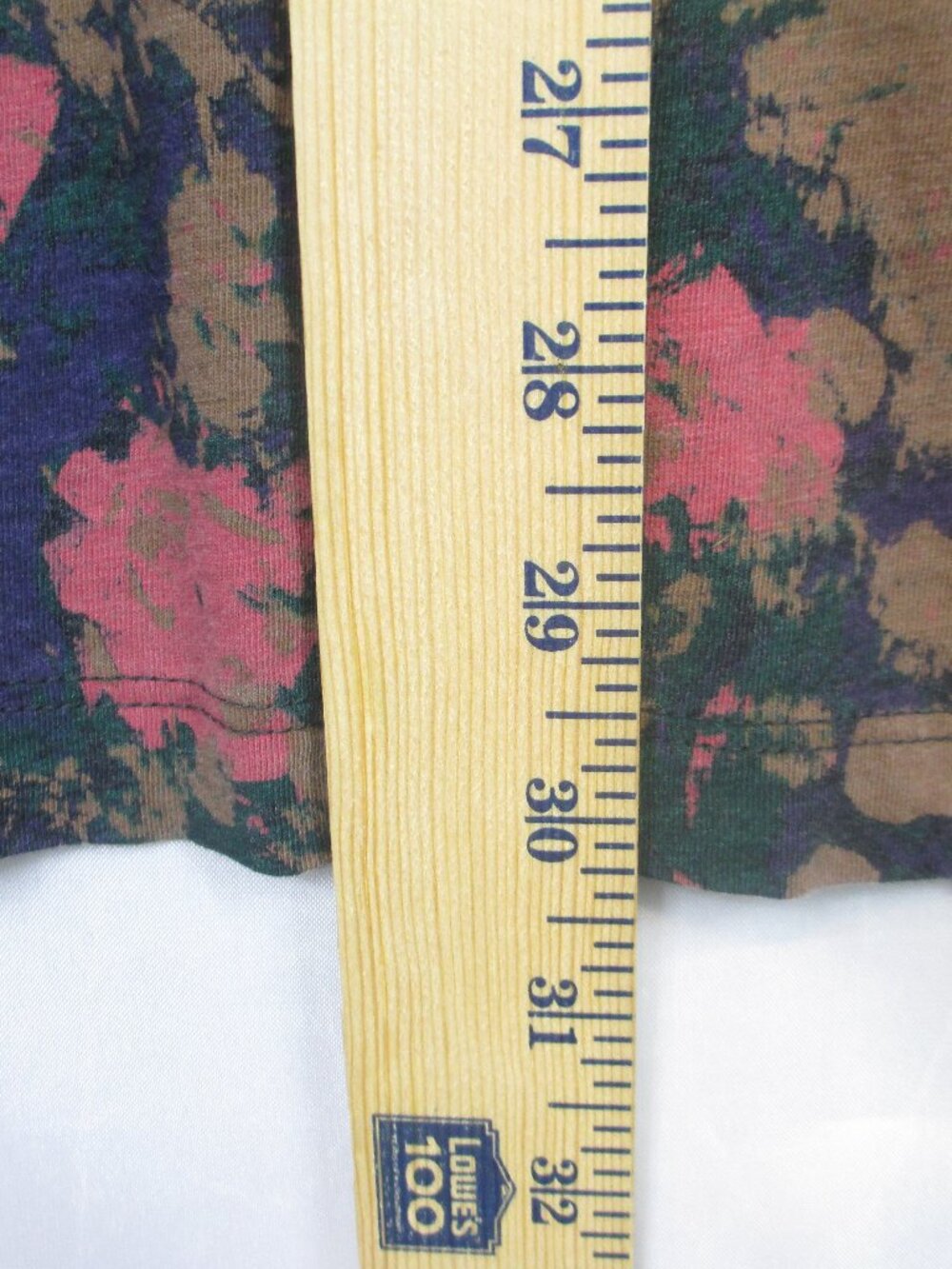 Peruvian Connection 100% Pima Cotton Floral Tunic Top Gray Pink Size Large L - Picture 9 of 9